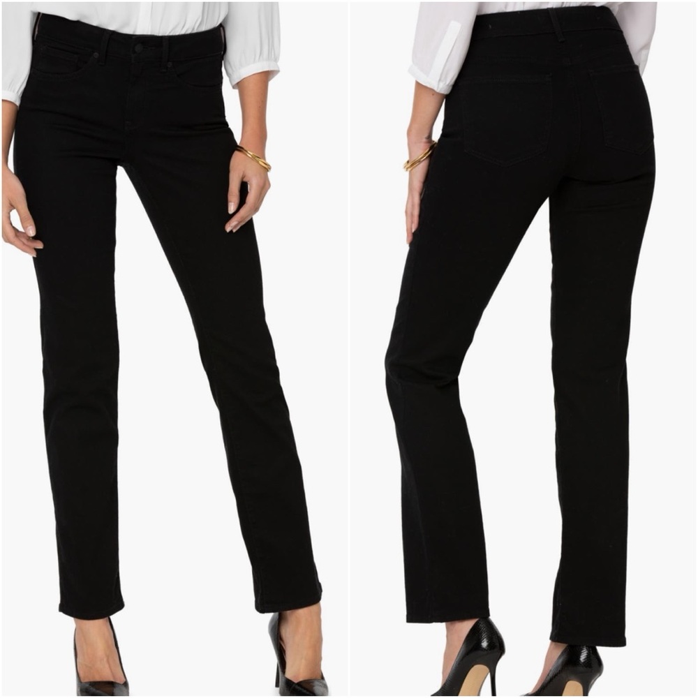 NWT NYDJ Marilyn straight leg jeans, black